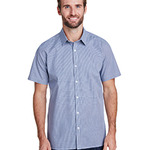 Mens Microcheck Gingham Short-Sleeve Cotton Shirt